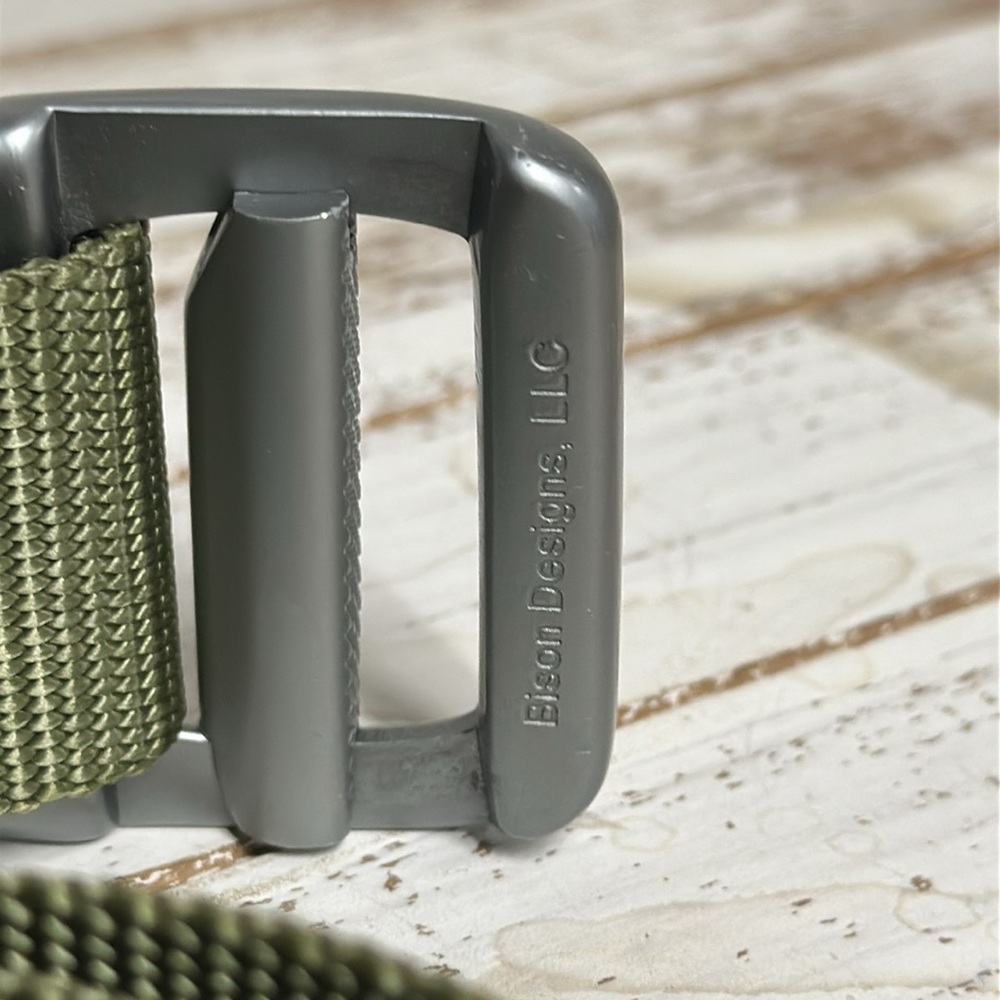 Bison Designs great shape 38mm army green last chance heavy duty v buckle belt - Picture 4 of 7